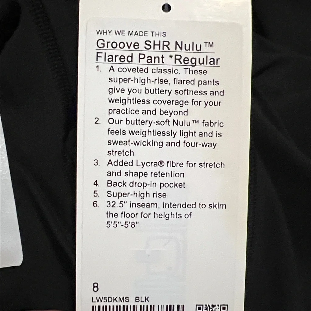 Lululemon Groove SHR Flared Leggings *Regular 32.5” Black Sizes 6 & 8 NWT - Picture 8 of 10